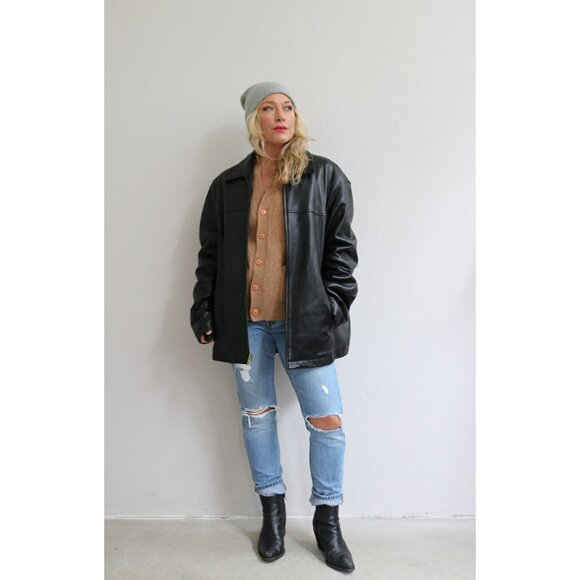 2000s Y2K Andrew Marc New York Buttery Soft Leather Jacket // Men's Large - Picture 2 of 10